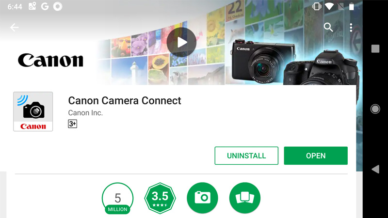 Приложение Canon Camera Connect