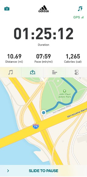 Runtastic GPS-тренинг