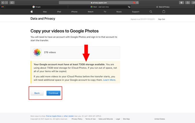 как перенести фотографии из iCloud в Google Photos