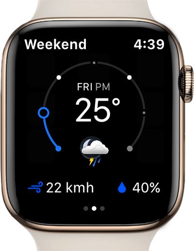 Apple Watch с приложением Weather Channel