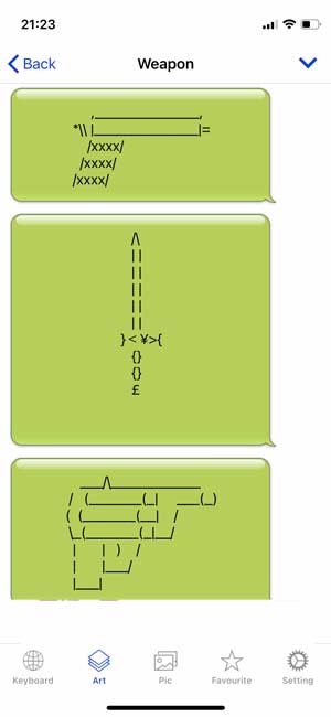 ascii emoji в зеленых пузырях чата