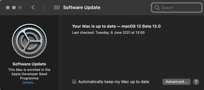 Бета-версия macOS 12 обновлена ​​на Mac