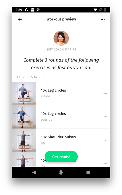 приложения для тренировок для Android и iOS — приложение 8fit
