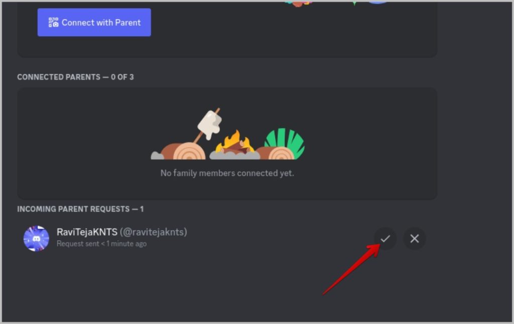 Принятие родителя в Discord