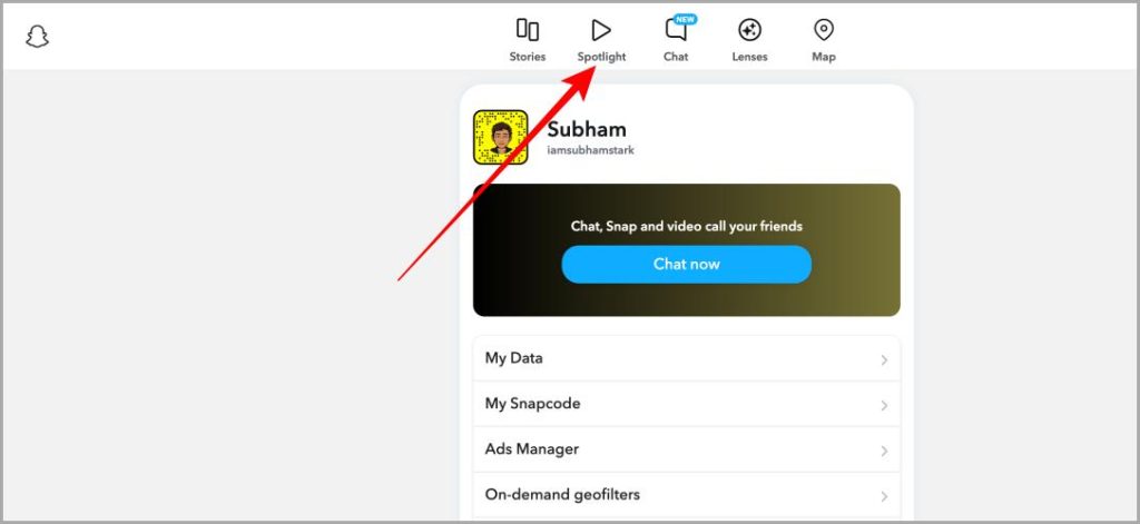 Доступ к Spotlight в сети Snapchat