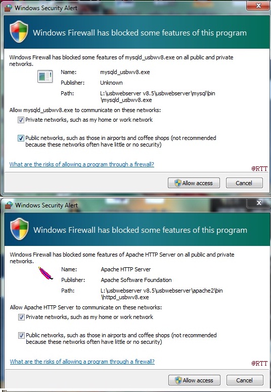 Брандмауэр Windows 7 запрашивает разрешение на его использование