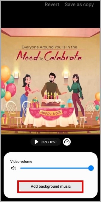 Добавьте фоновый звук в видео с помощью приложения Samsung Gallery