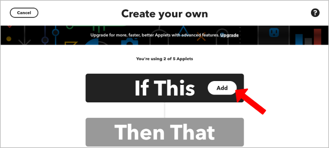 Добавление If This в IFTTT