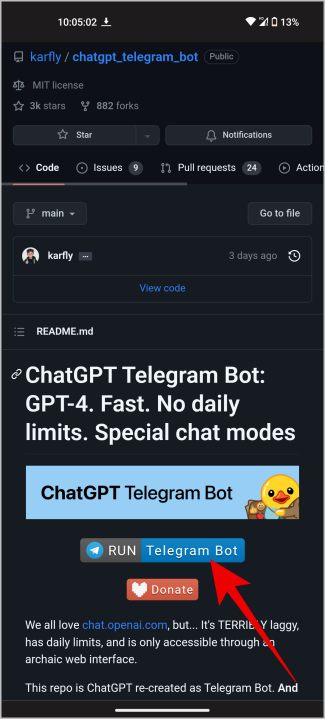 Telegram-бот GPT на GitHub