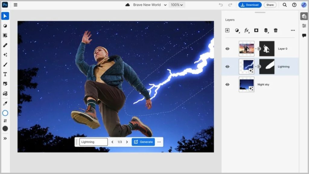 Photoshop на веб-версии Chromebook Plus