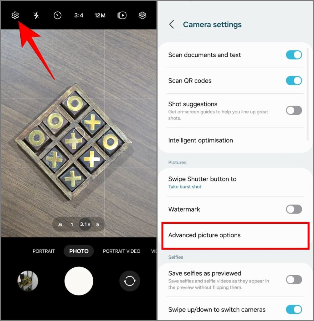 Расширенные параметры изображения в камере Samsung Galaxy S24 Ultra