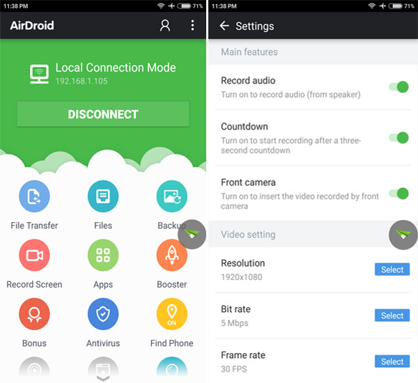 Airdroid — лучшее приложение для записи экрана Android