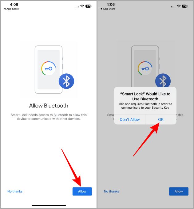 Разрешить Bluetooth Google Smart Lock iOS