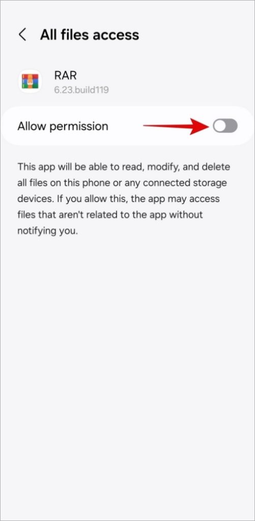Разрешить доступ к файлам приложению на телефоне Samsung Galaxy