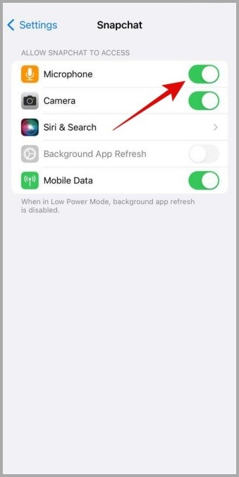 Разрешить Snapchat использовать микрофон на iPhone