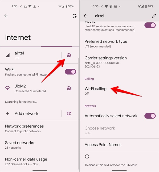 Android 12: звонки по Wi-Fi