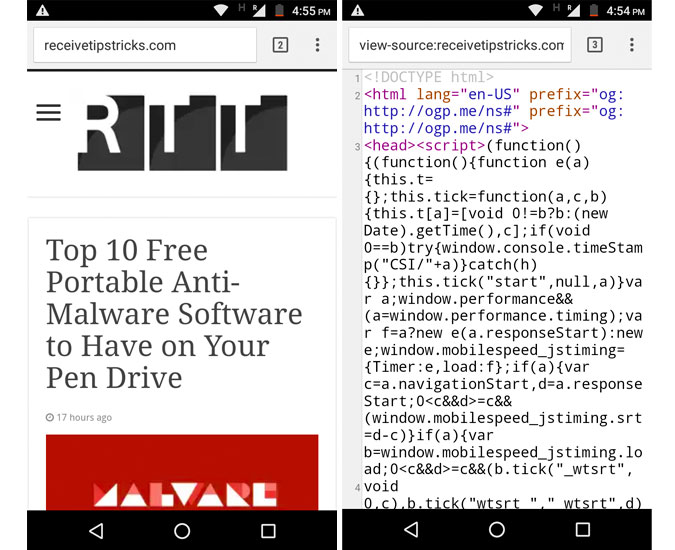Android-легко-просматривать-веб-сайты-исходный код-на-смартфоне