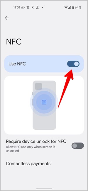 Настройки Android Включить NFC