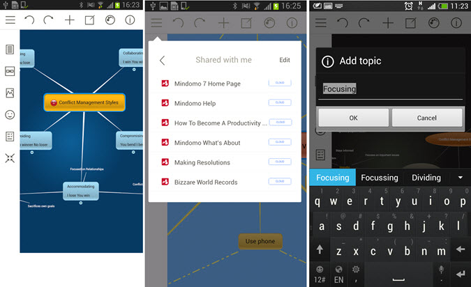Приложения для создания интеллект-карт для Android Mindomo