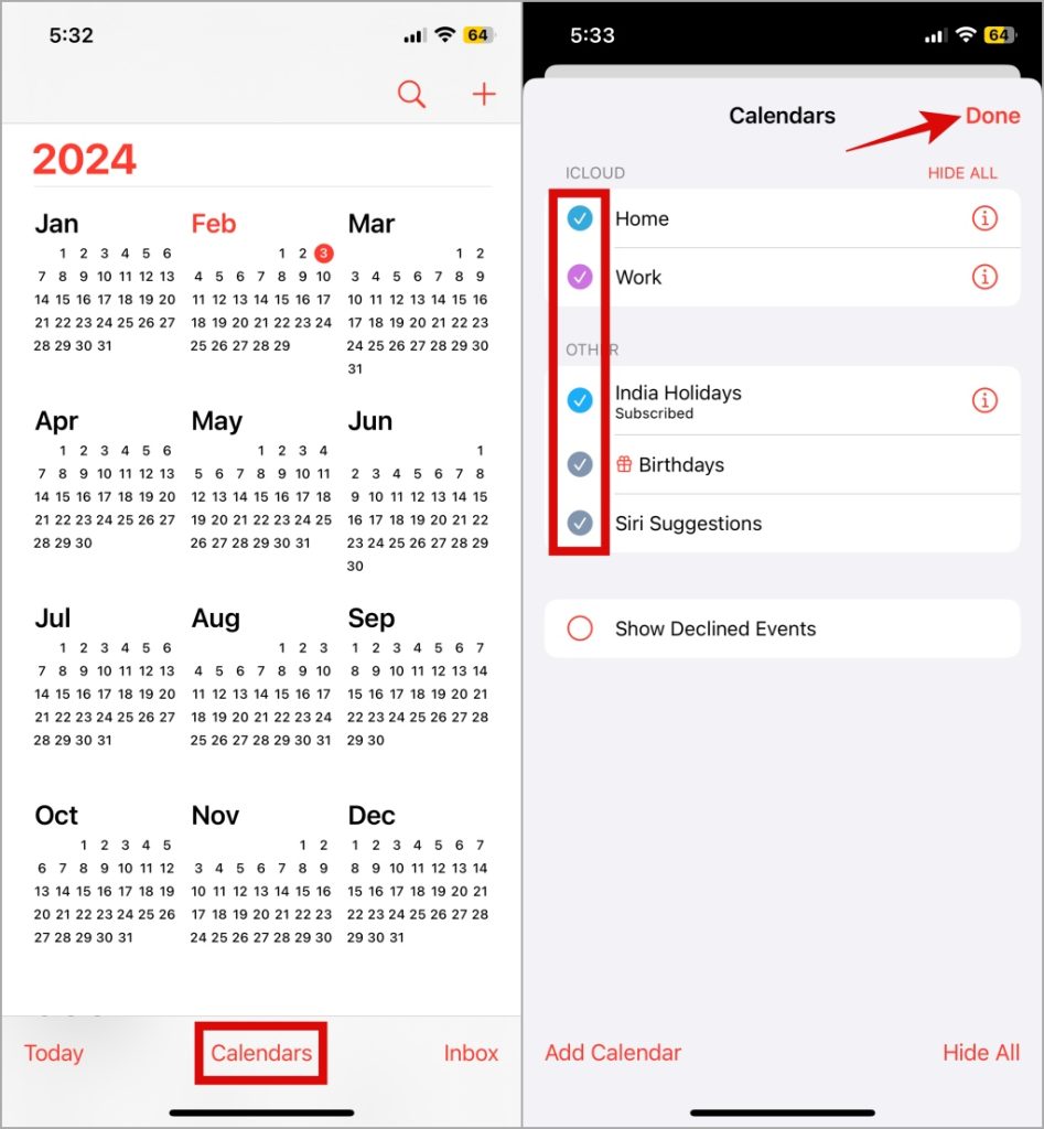 Настройки календаря Apple на iPhone