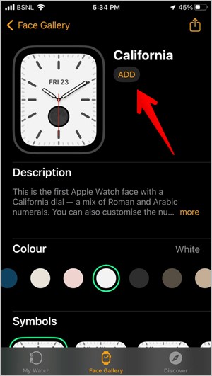 Apple Watch Face iPhone Добавить