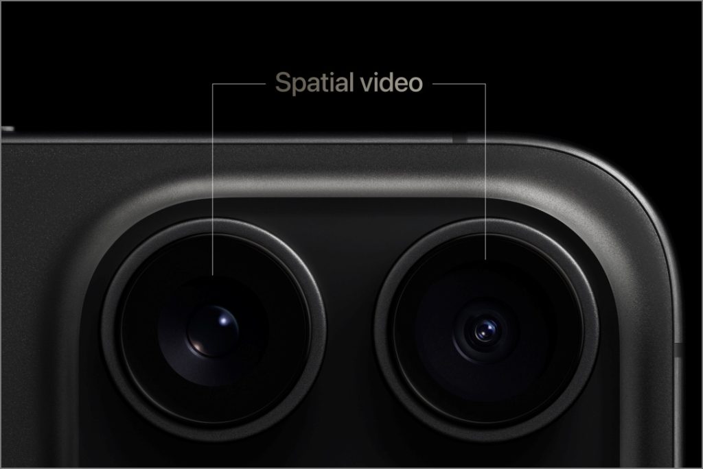 запись пространственного видео с обоих объективов серии iPhone 15 pro