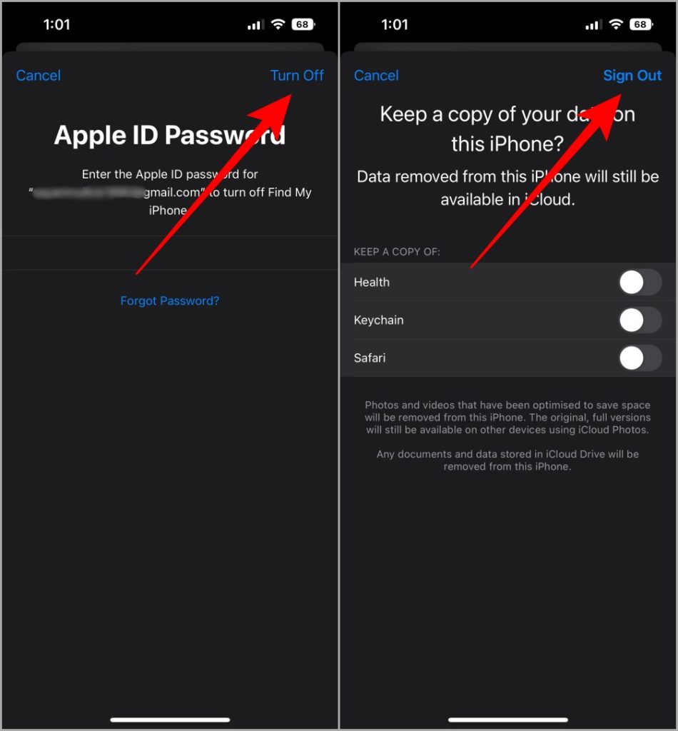 Apple ID Выход