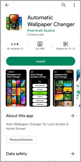 Приложение автоматической смены обоев в магазине Play Store