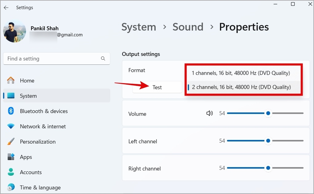 Изменить формат вывода звука в Windows 11