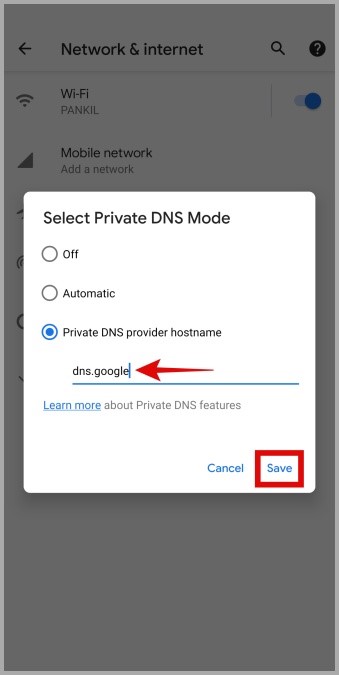 Изменить DNS на Android