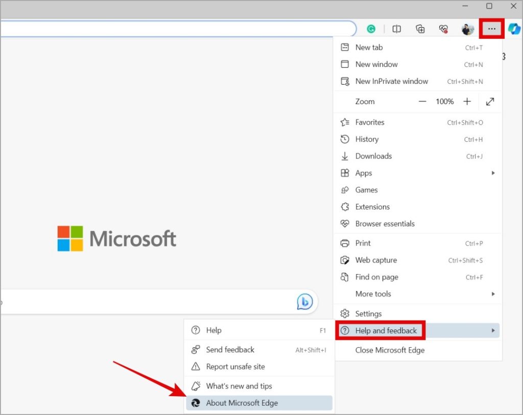 Проверьте наличие обновлений Microsoft Edge