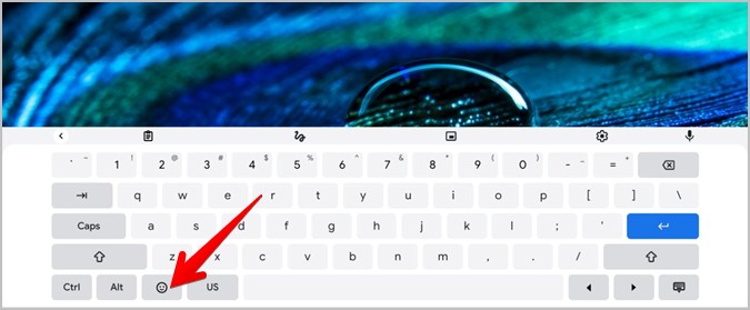 Эмодзи на экранной клавиатуре Chromebook