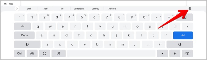 Экранная клавиатура Chromebook Говорите, чтобы печатать