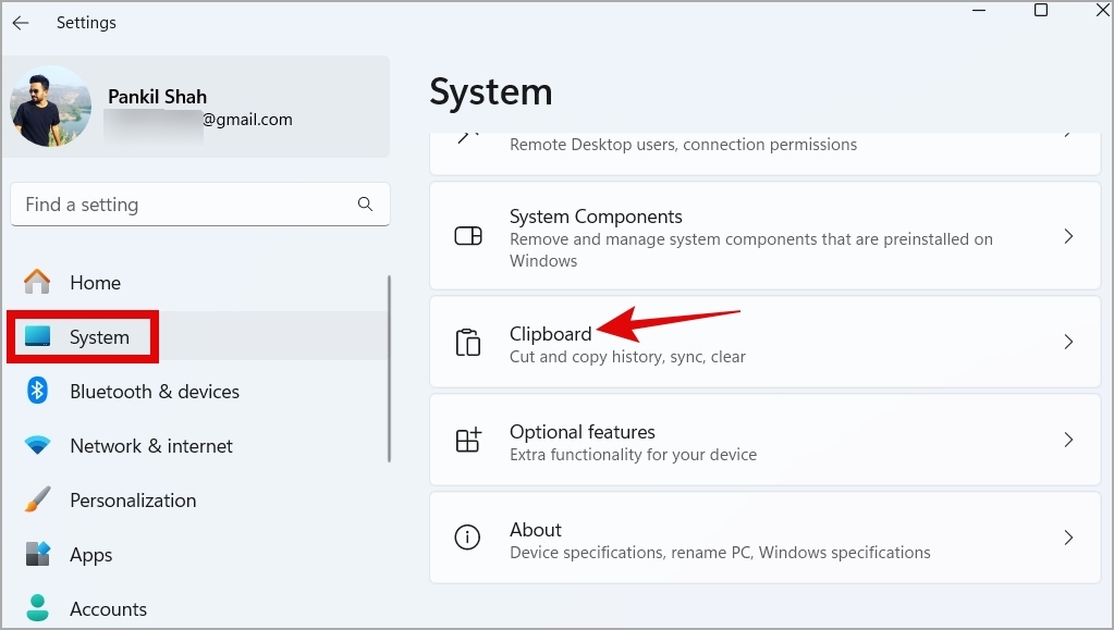 Настройки буфера обмена в Windows 11