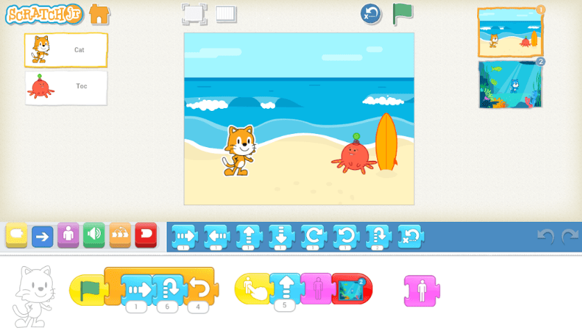 приложение для кодирования Scratch Jr