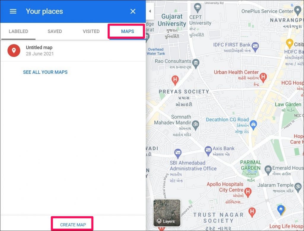 Создать карту в Google Maps