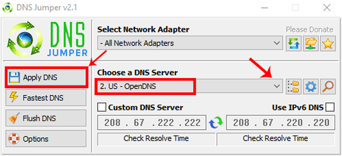 DNS_Jumper_App_Interface