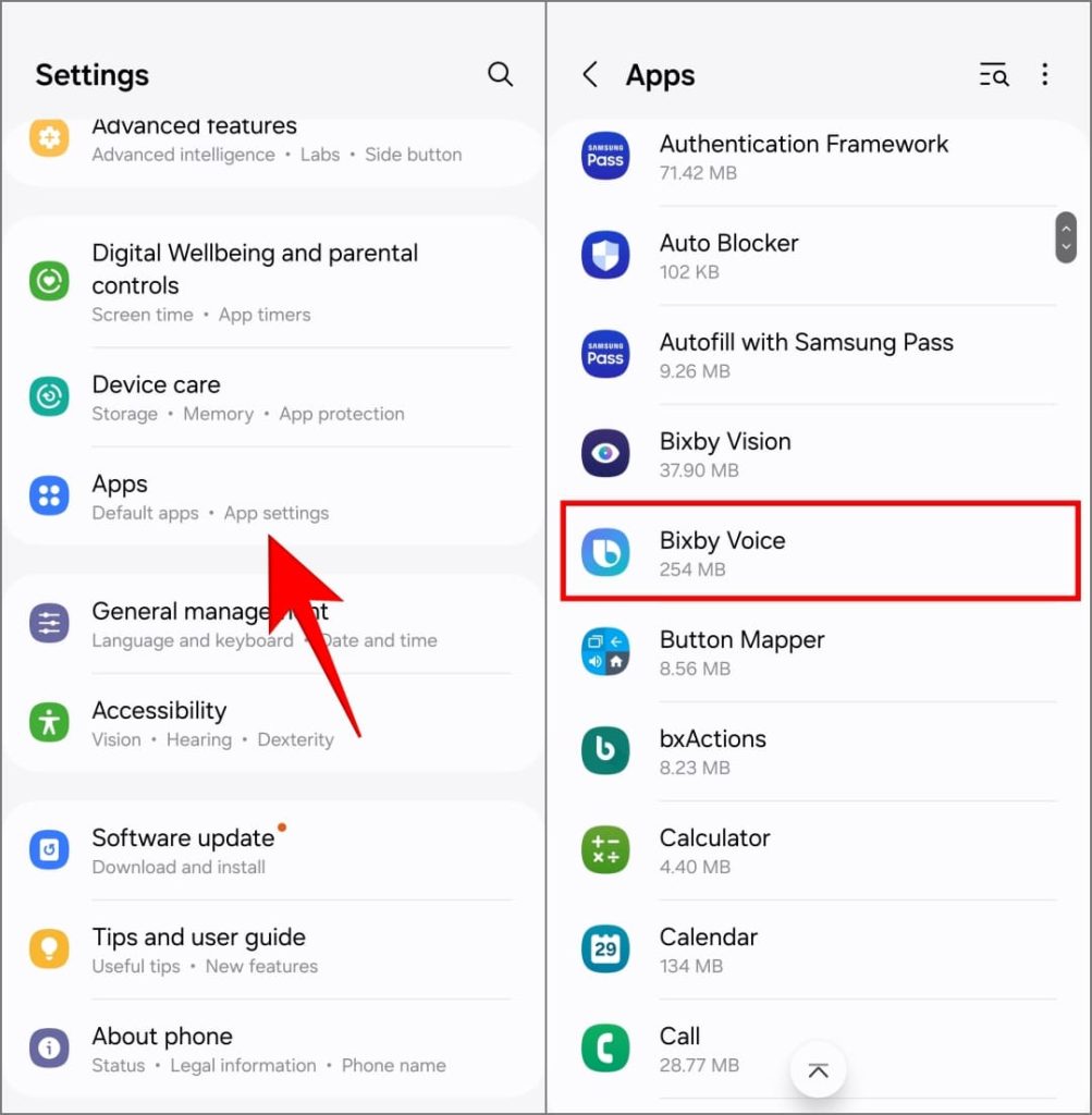 Отключение приложения Bixby Voice на телефоне Samsung Galaxy
