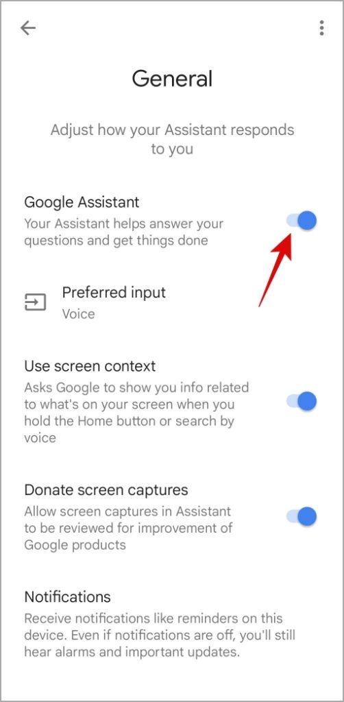 Отключить Google Assistant на Android