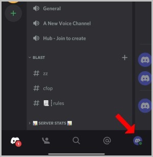 Открытие профиля Discord на мобильном устройстве