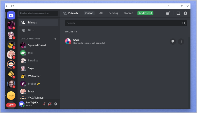 Веб-приложение Discord на Chromebook