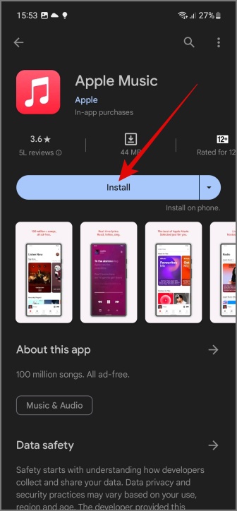 Загрузите Apple Music на Android