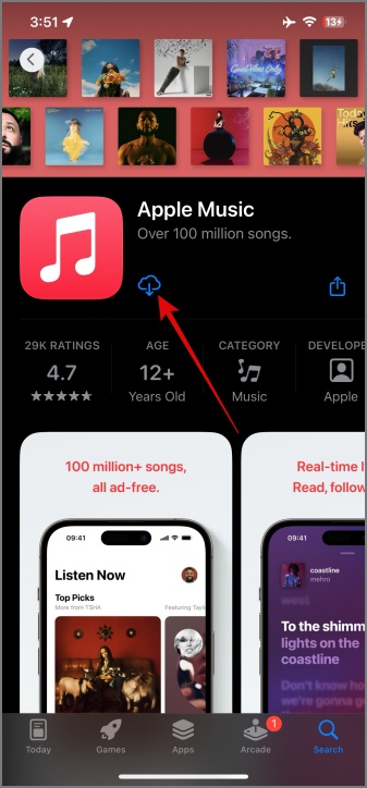 Загрузите Apple Music на iPhone