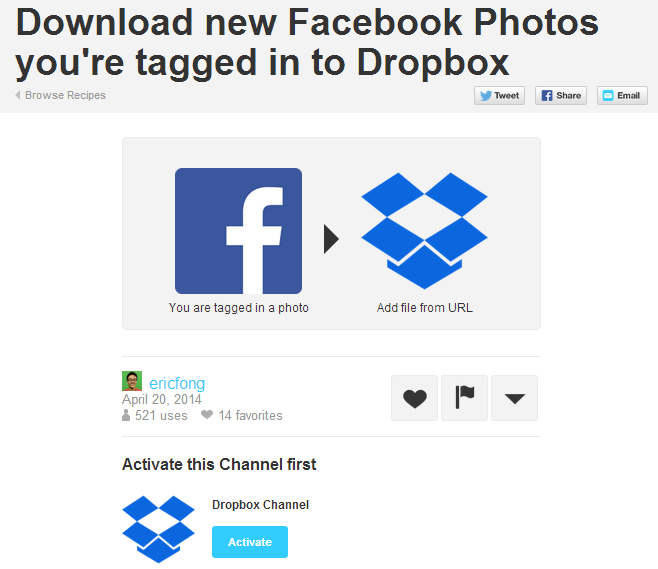 Загрузите в Dropbox новые фотографии Facebook, на которых вы отмечены.