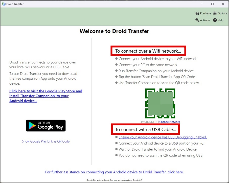 Приложение Droid Transfer для ПК