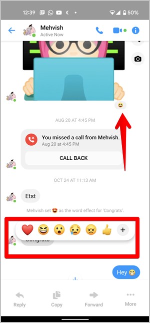 Иконки Facebook Messenger, реакции эмодзи