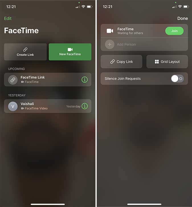 Ссылки FaceTime скопированы для пользователей Windows и Android в ios 15