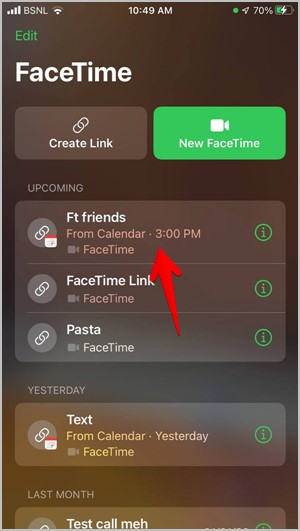 Ссылки Facetime Запланировать звонок