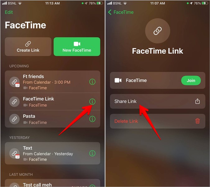 Ссылки Facetime Поделиться домом