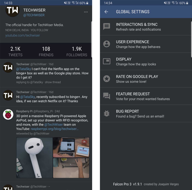 Твиттер-приложение Falcon Pro 3